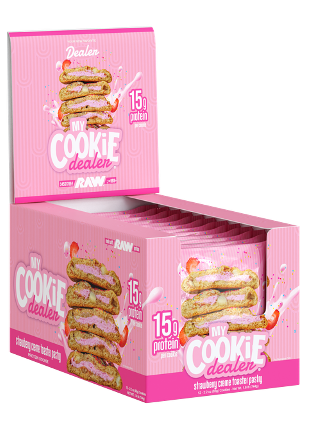 MY COOKIE Dealer 15 grs Protein COOKIE - 12 unidades / 63 grs, strawberry toaster pastry 1
