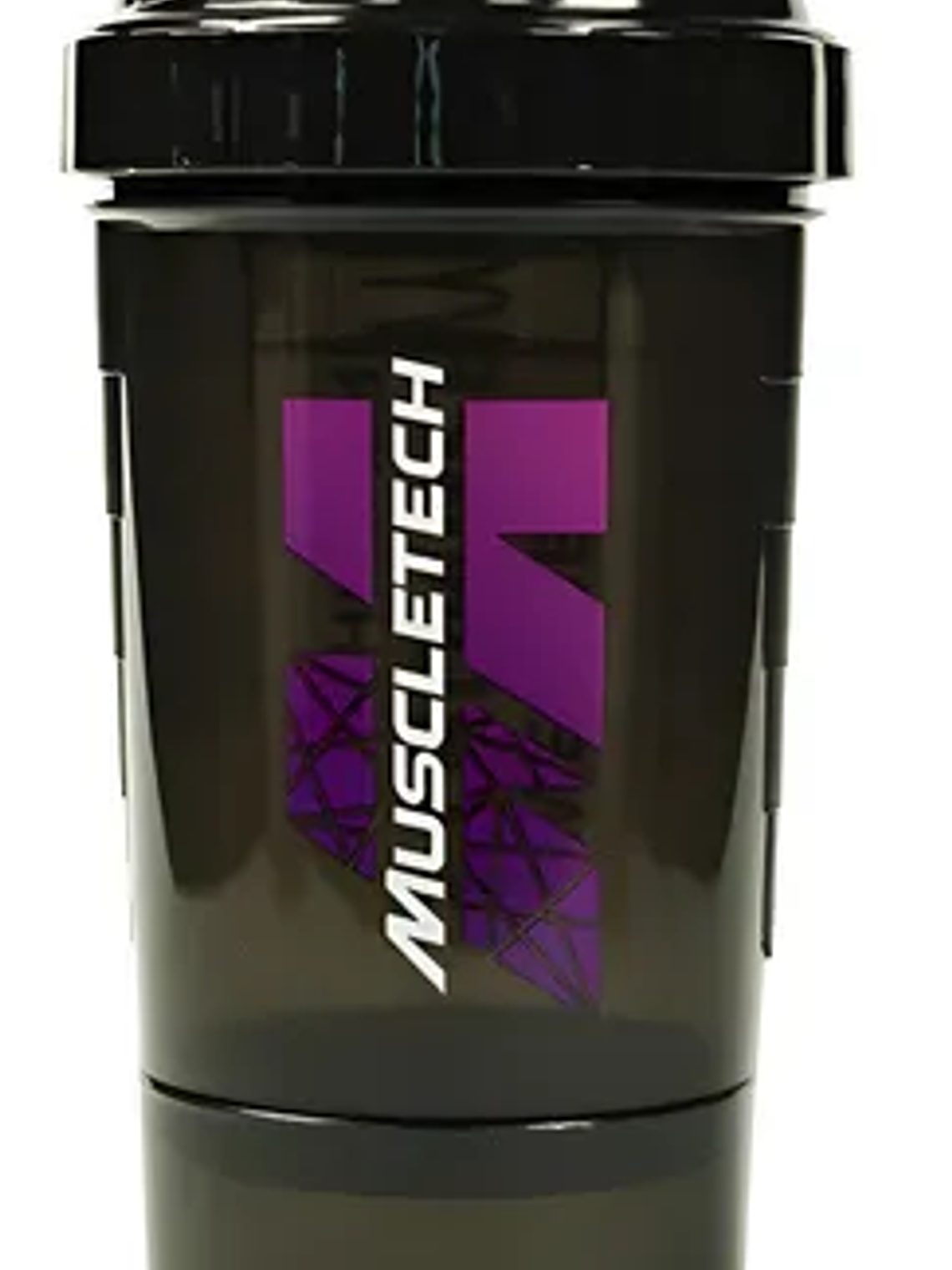 Shaker MUSCLETECH c/batidor & 2 compartimientos (POLVO/PASTILLERO) Black - 500 ml 1