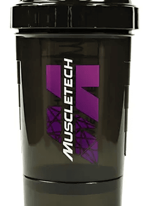 Shaker MUSCLETECH c/batidor & 2 compartimientos (POLVO/PASTILLERO) Black - 500 ml