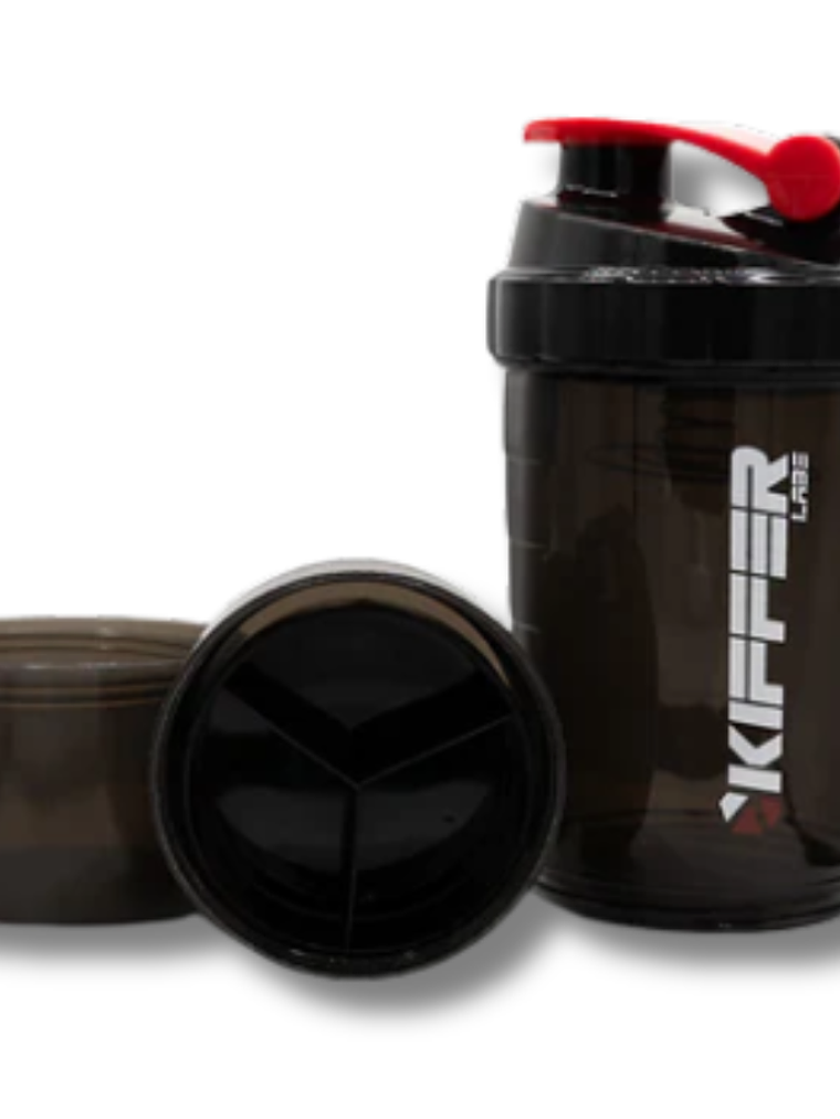 Shaker KIFFER c/batidor & 2 compartimientos (POLVO/PASTILLERO) Black - 400 ml 1