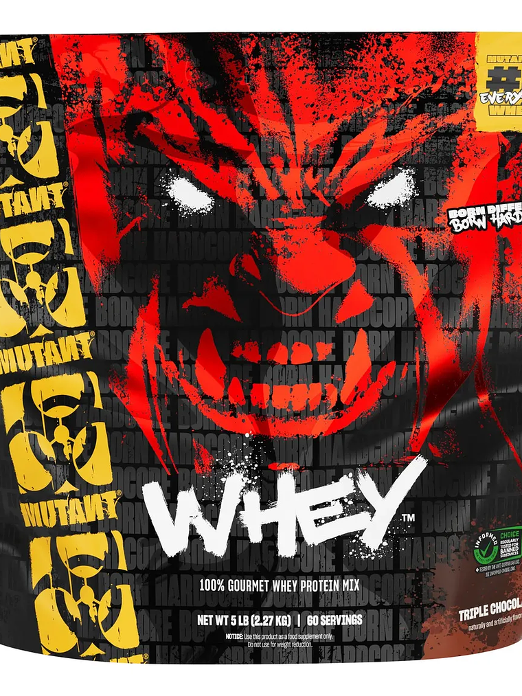 MUTANT Whey 100% Gourmet Protein MIX - 5 lbs / 60 servicios, triple chocolate 1