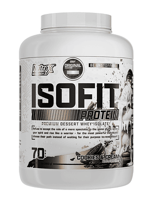 ISOFIT Protein Premium Dessert Whey ISOLATE - 5.4 lbs / 70 servicios, cookies & cream