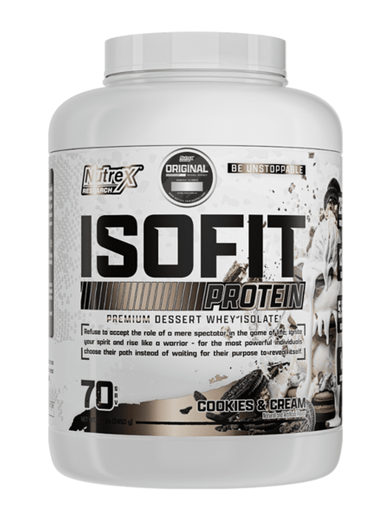 ISOFIT Protein Premium Dessert Whey ISOLATE - 5.4 lbs / 70 servicios, cookies & cream 1