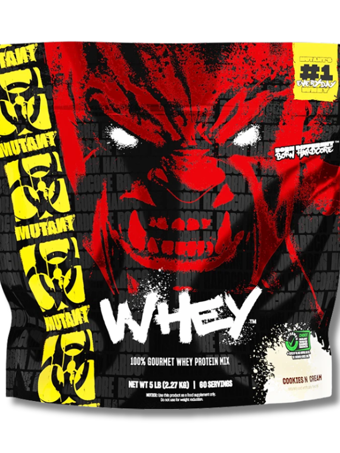 MUTANT Whey 100% Gourmet Protein MIX - 5 lbs / 60 servicios, cookies N cream 1