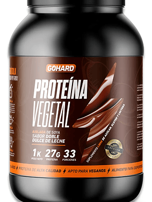 Proteína VEGETAL - 1 kg / 33 servicios, doble dulce de leche