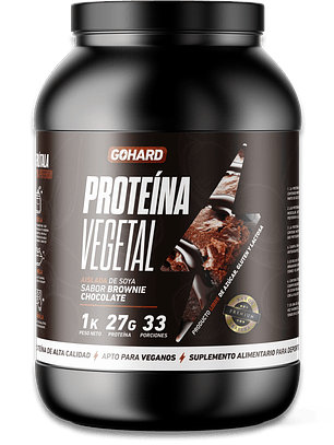 Proteína VEGETAL - 1 kg / 33 servicios, brownie chocolate