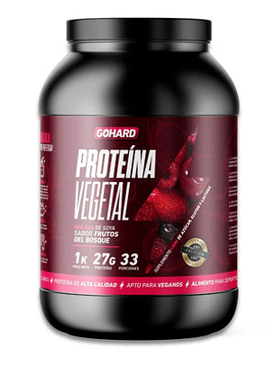 Proteína VEGETAL - 1 kg / 33 servicios, frutos del bosque