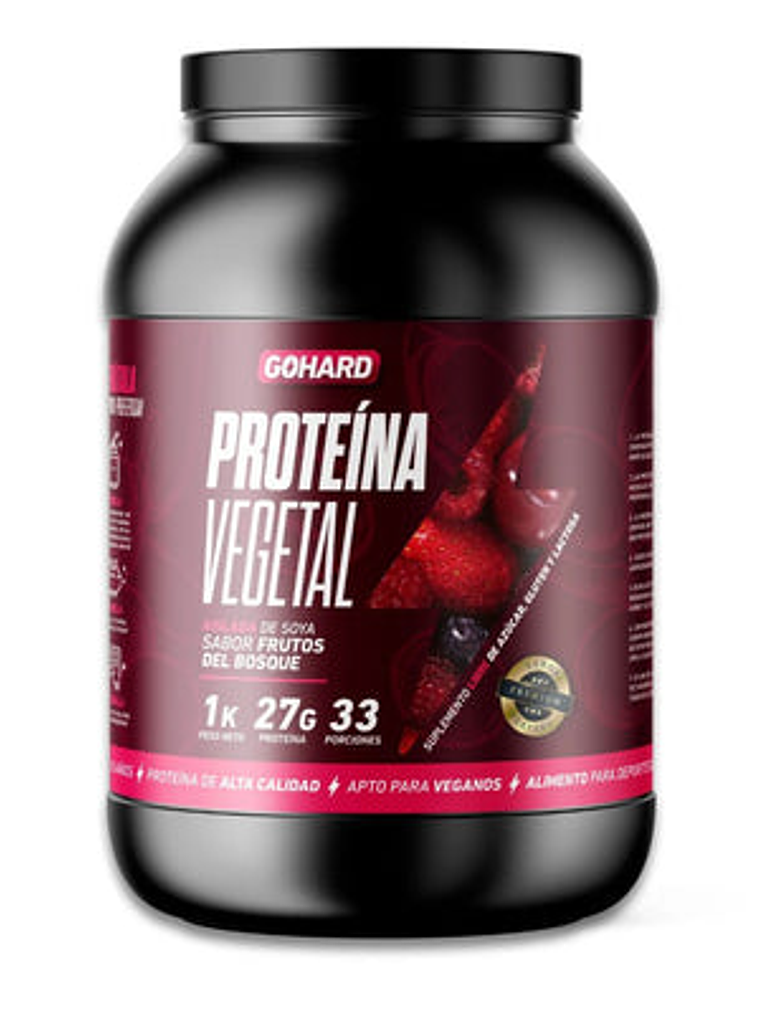 Proteína VEGETAL - 1 kg / 33 servicios, frutos del bosque 1