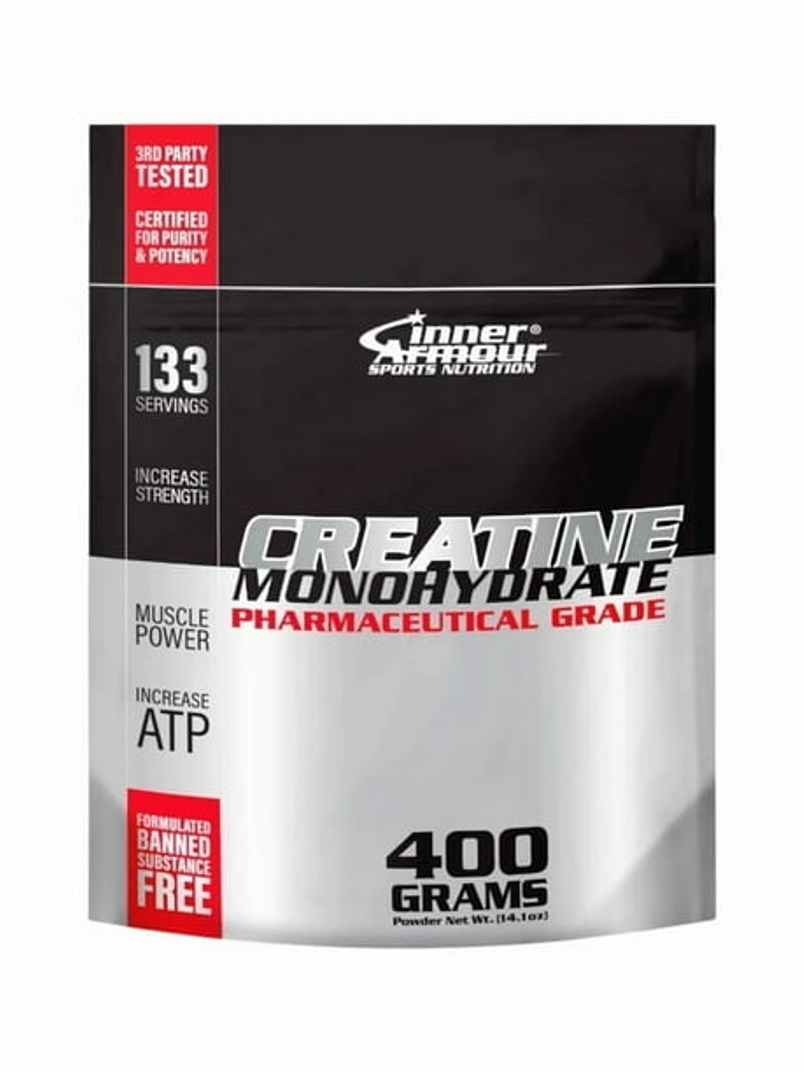 Creatina Monohydrate PHARMACEUTICAL GRADE - 400 grs / 133 servicios, unflavored 1