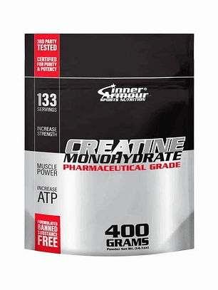 Creatina Monohydrate PHARMACEUTICAL GRADE - 400 grs / 133 servicios, unflavored