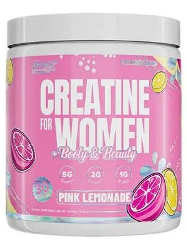Creatina for WOMEN + Booty & Beauty - 324 grs / 30 servicios, pink lemonade 1