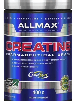 CREATINA MONOHYDRATE Pharmaceutical Grade - 400 grs / 80 servicios, unflavored