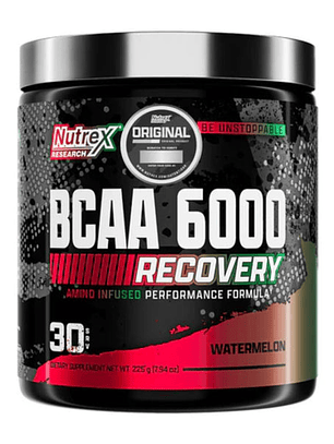 BCAA 6000 Recovery - 225 grs / 30 servicios, watermelon