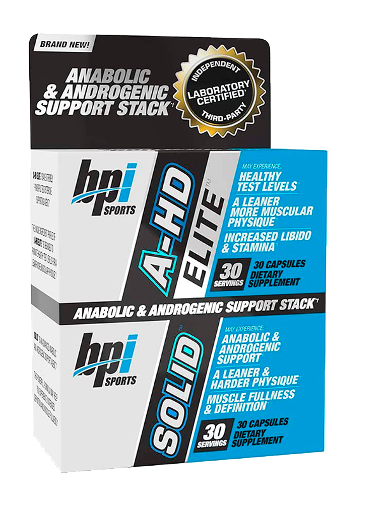 A-HD ELITE / SOLID Anabolic & Androgenic Support Stack USA - 60 caps / 30 servicios 1