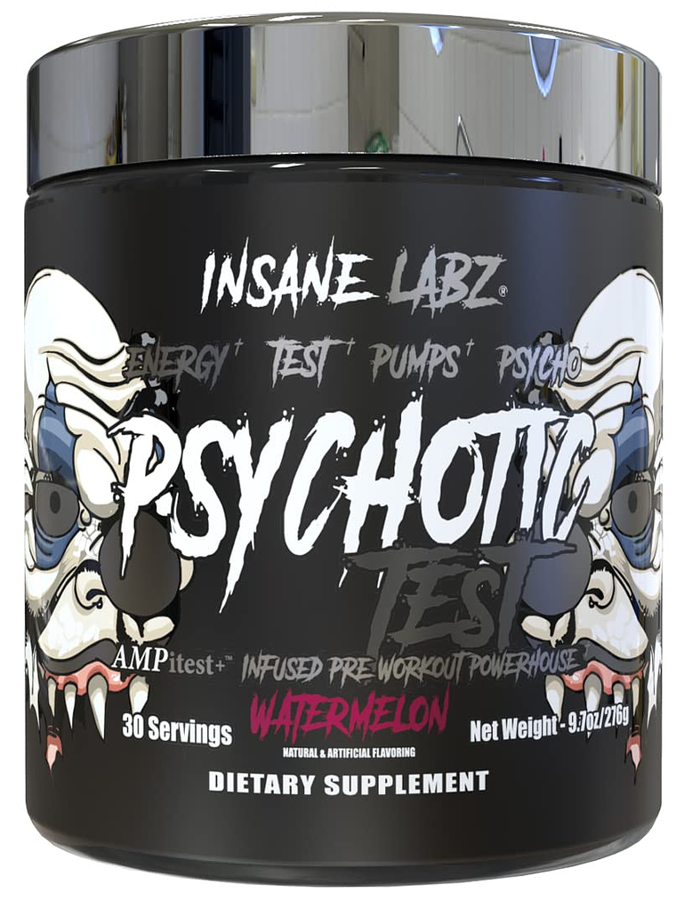 Psychotic TEST Infused Pre-Workout USA - 276 grs / 30 servicios, watermelon 1