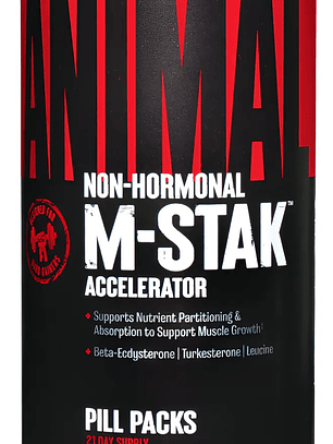 ANIMAL M-STAK Non-Hormonal ACELERATOR USA - 21 packs / 21 servicios