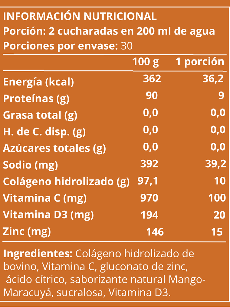 Colágeno hidrolizado Sabor Mango maracuyá (para 30 días) 3