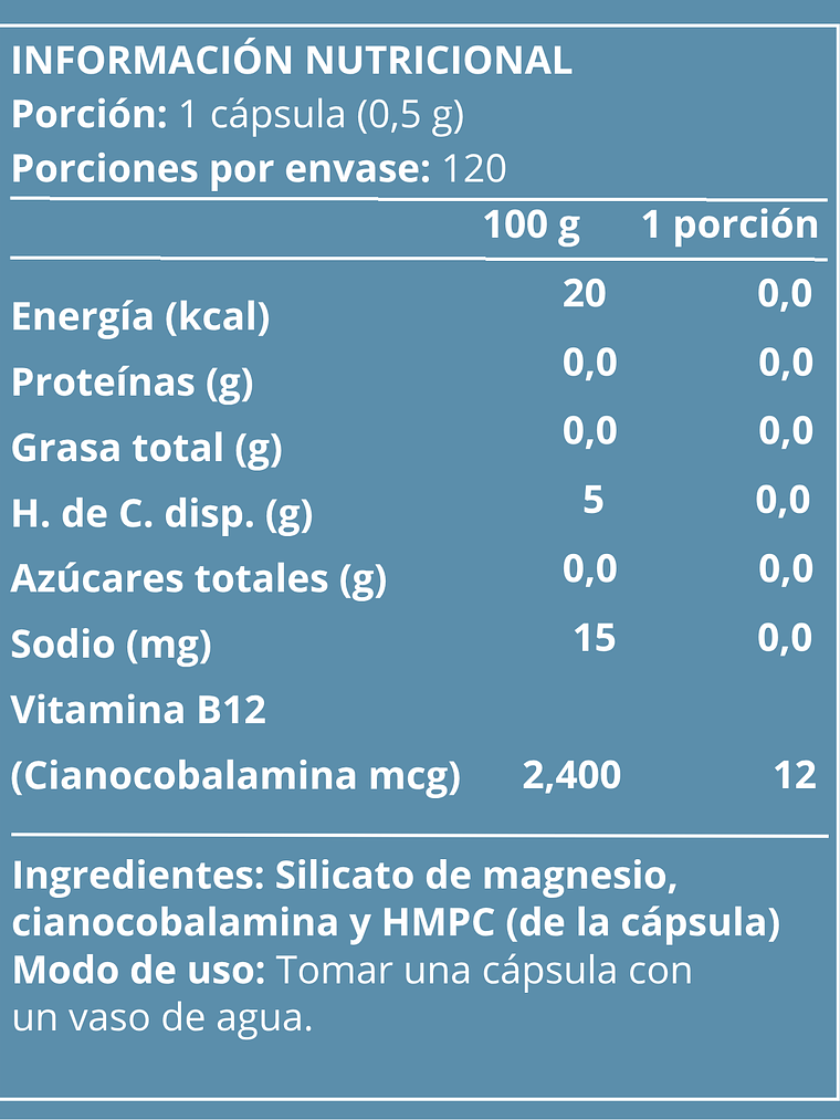 Vitamina b12 120 cápsulas vegetales (para 120 días) 3