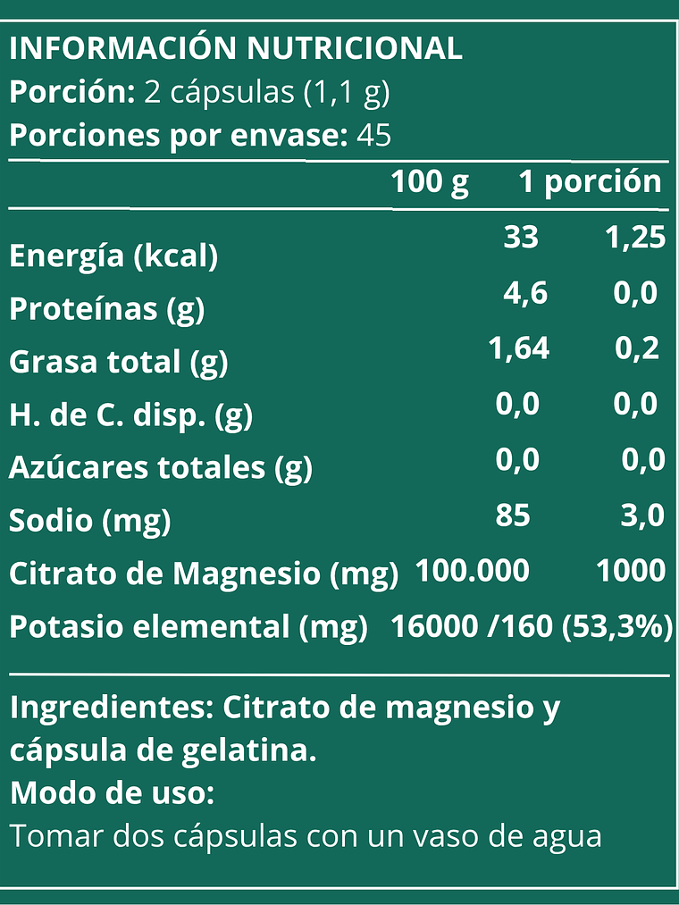 Citrato de magnesio 90 cápsulas (para 45 días) 3