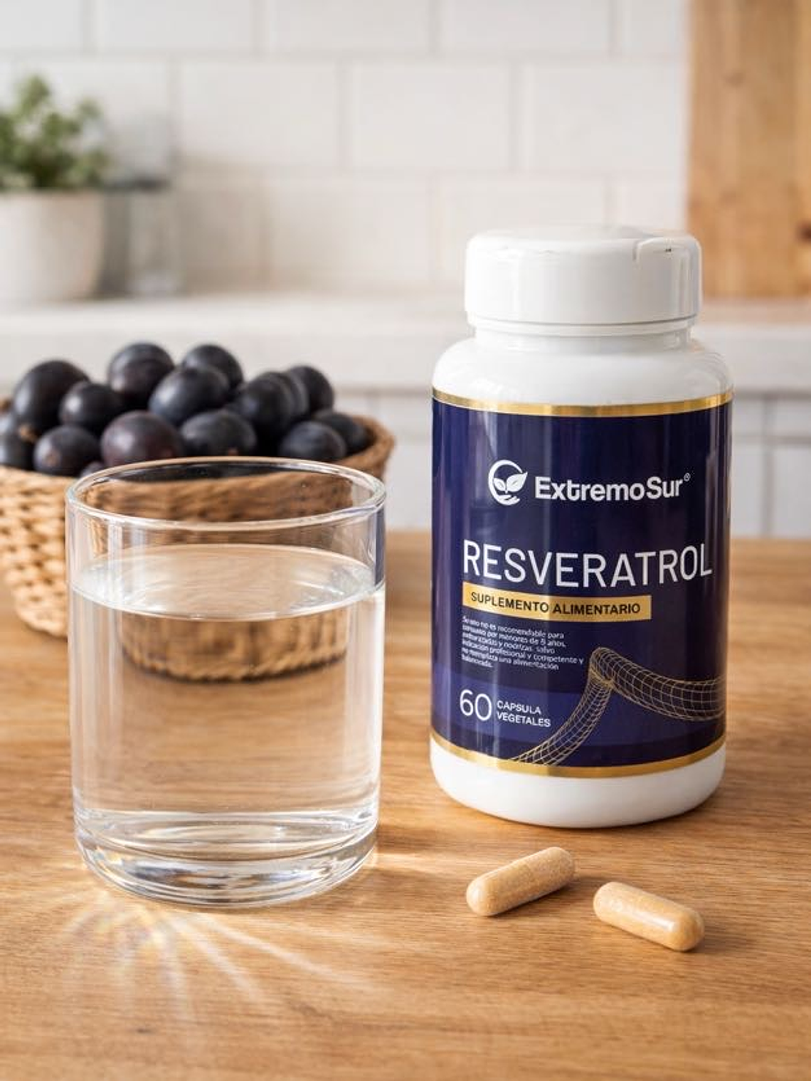 Resveratrol 60 cápsulas vegetales (para 30 días) 1