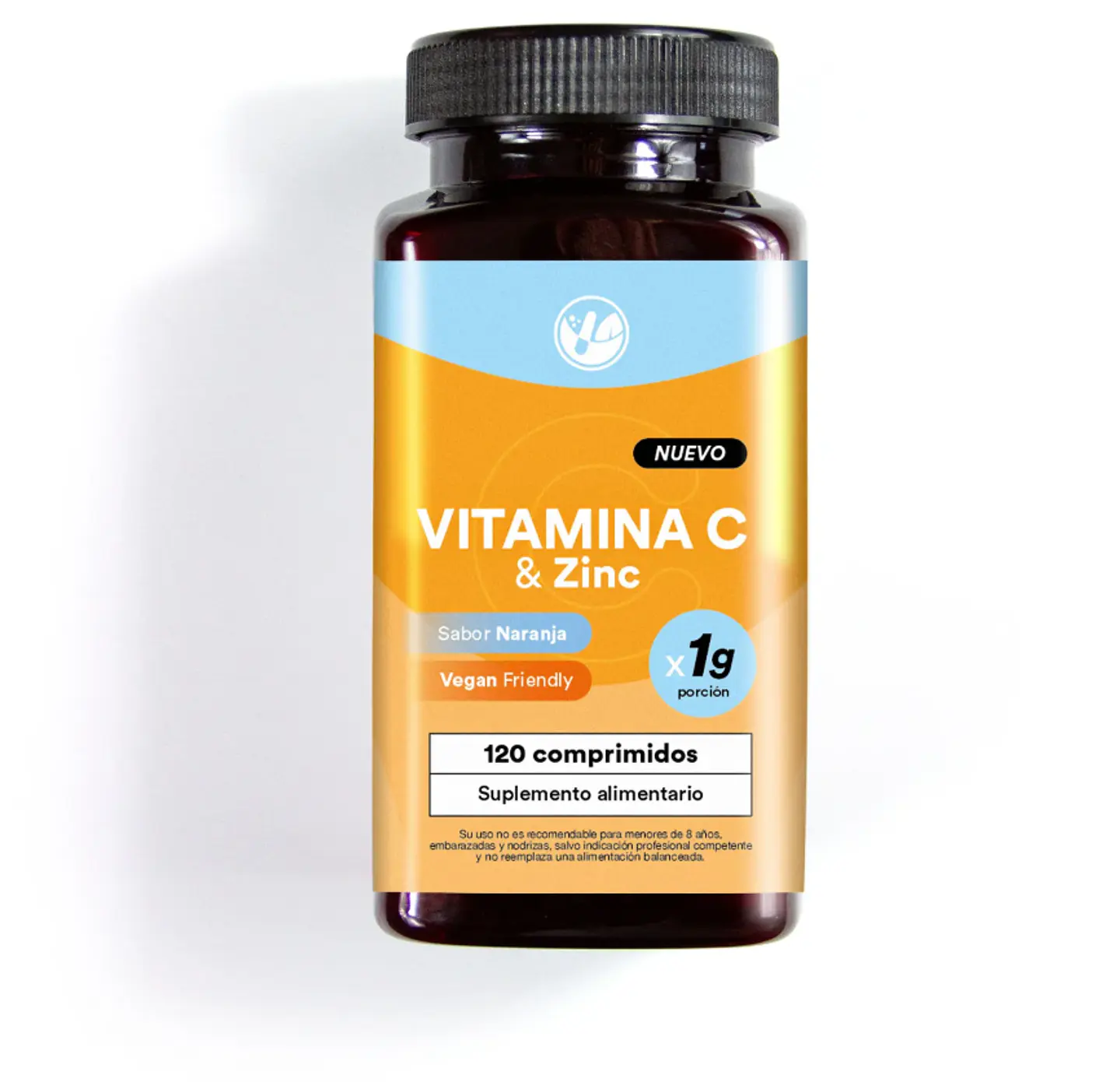 Vitamina C + Zinc Sabor Naranja sin azucar| Masticable | 120 comprimidos 1