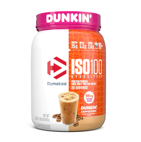Dymatize Proteina ISO 100 1.4 Lb Dunkin Edición Limitada Cappuccino
