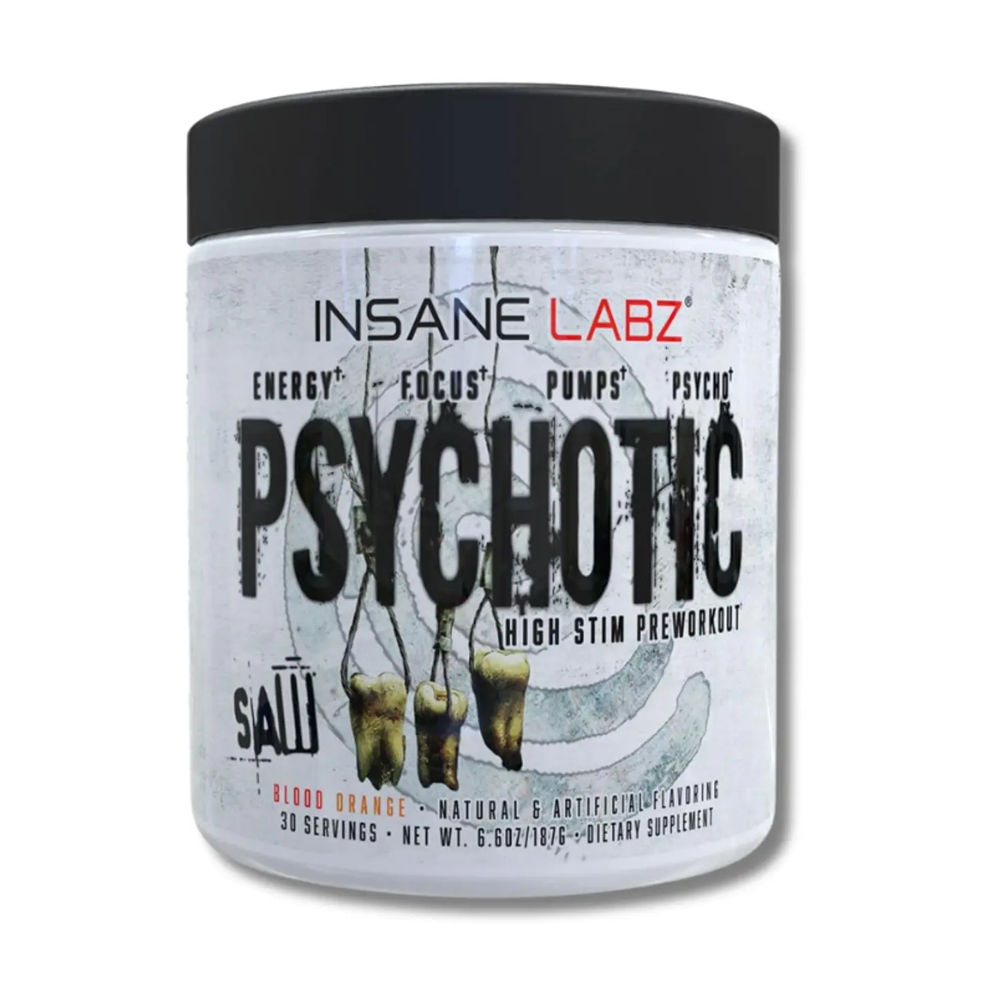 Pre entreno INSANE LABZ Psychotic SAW High Pre Workout (30 servicios) Blood Orange 1