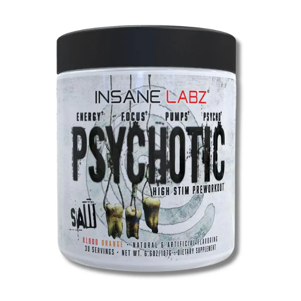 Pre entreno INSANE LABZ Psychotic SAW High Pre Workout (30 servicios) Blood Orange 1