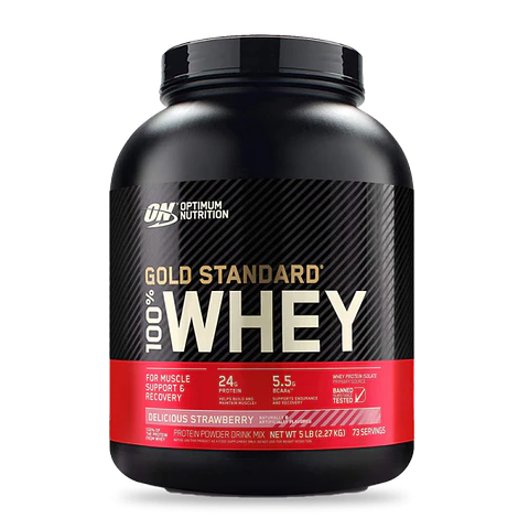Gold Standard Proteina Optimum 100% Whey 5LB Delicious Strawberry