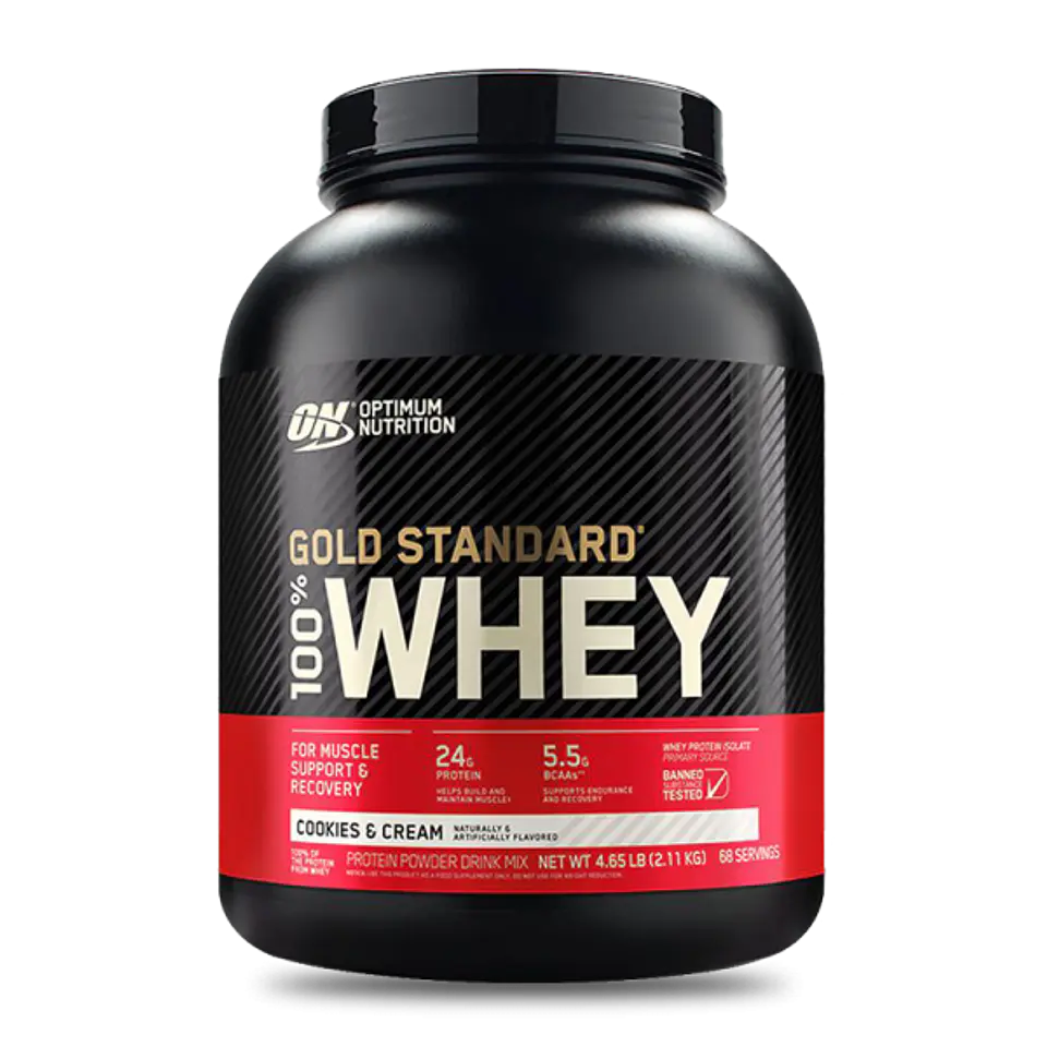 Gold Standard Proteina Optimum 100% Whey 5LB Cookies & Cream 1