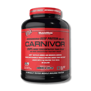 MuscleMeds Carnivor Beef Protein 3.7 LB (56 servicios) Cookies & Cream