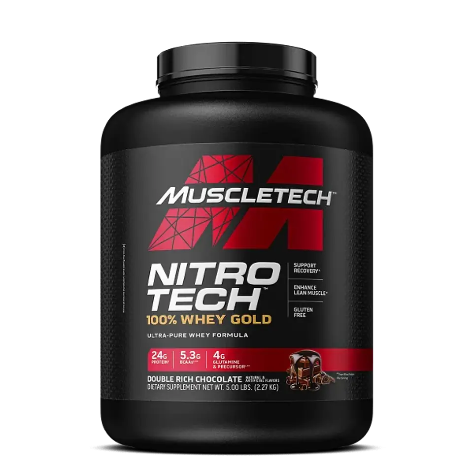 Muscletech NitroTech 100% WHEY GOLD 5 Lb Double Rich Chocolate 1