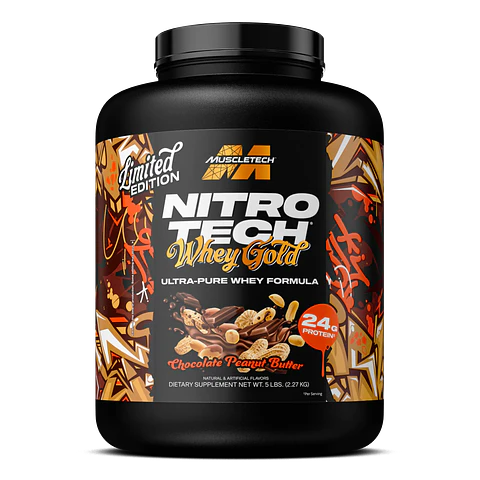Muscletech NitroTech 100% WHEY GOLD 5 Lb Edición Limitada Chocolate Peanut Butter