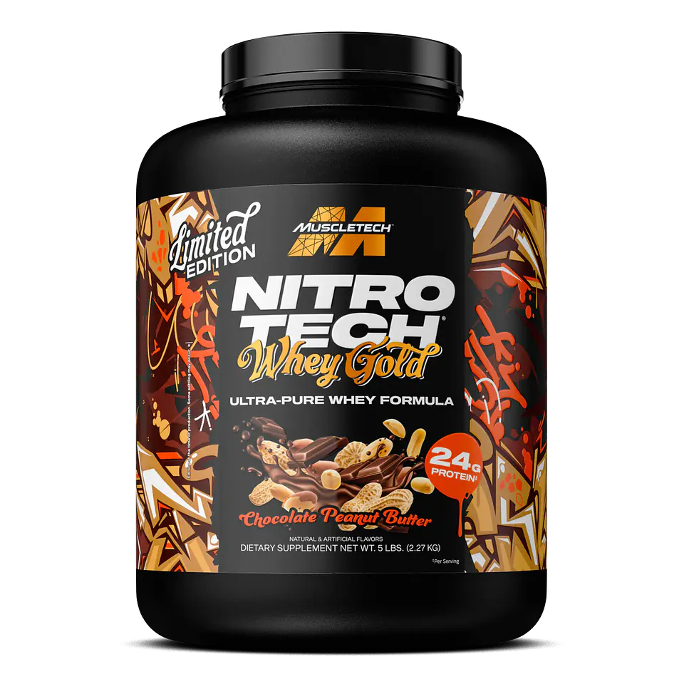 Muscletech NitroTech 100% WHEY GOLD 5 Lb Edición Limitada Chocolate Peanut Butter 1