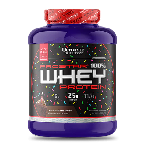 Ultimate Nutrition Prostar 100% Whey 5.28 Lb Chocolate Birthday Cake