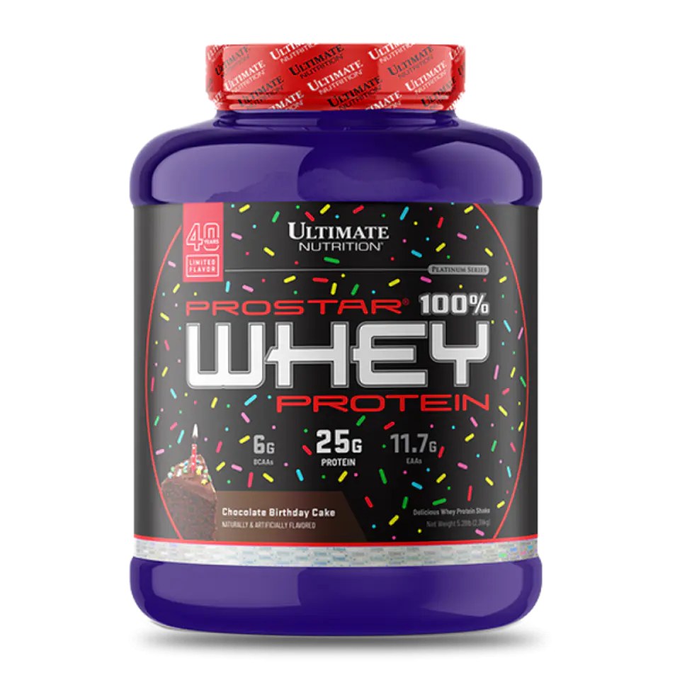 Ultimate Nutrition Prostar 100% Whey 5.28 Lb Chocolate Birthday Cake 1