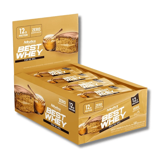 Barras de Proteína BEST WHEY ZERO 12 grs (12 unidades) 49 grs Pan de miel 1
