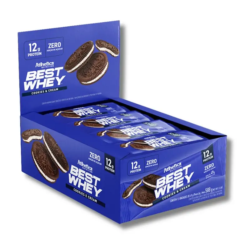 Barras de Proteína BEST WHEY ZERO 12 grs (12 unidades) 49 grs Cookies & Cream 1