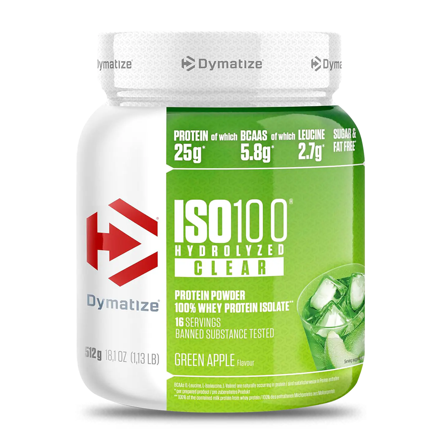 Dymatize ISO 100 Clear 1.13 lb (16 servicio) GREEN APPLE 1