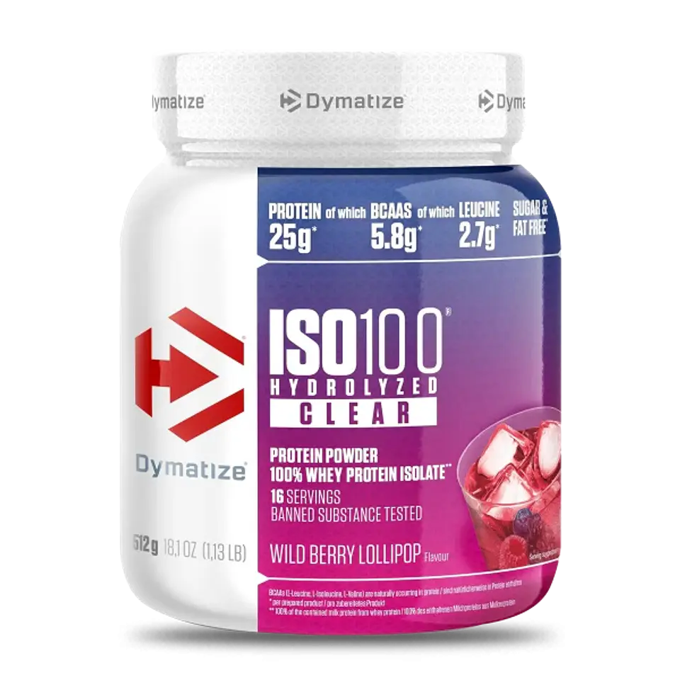Dymatize ISO 100 Clear 1.13 lb (16 servicio) BERRY LOLLIPOP 1