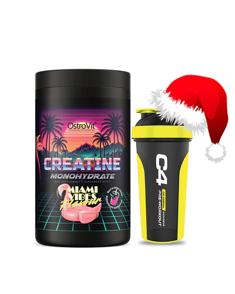 Creatina  Ostrovit 500 G Miami Vibes + Cellucor C4 Shaker (700 ml)
