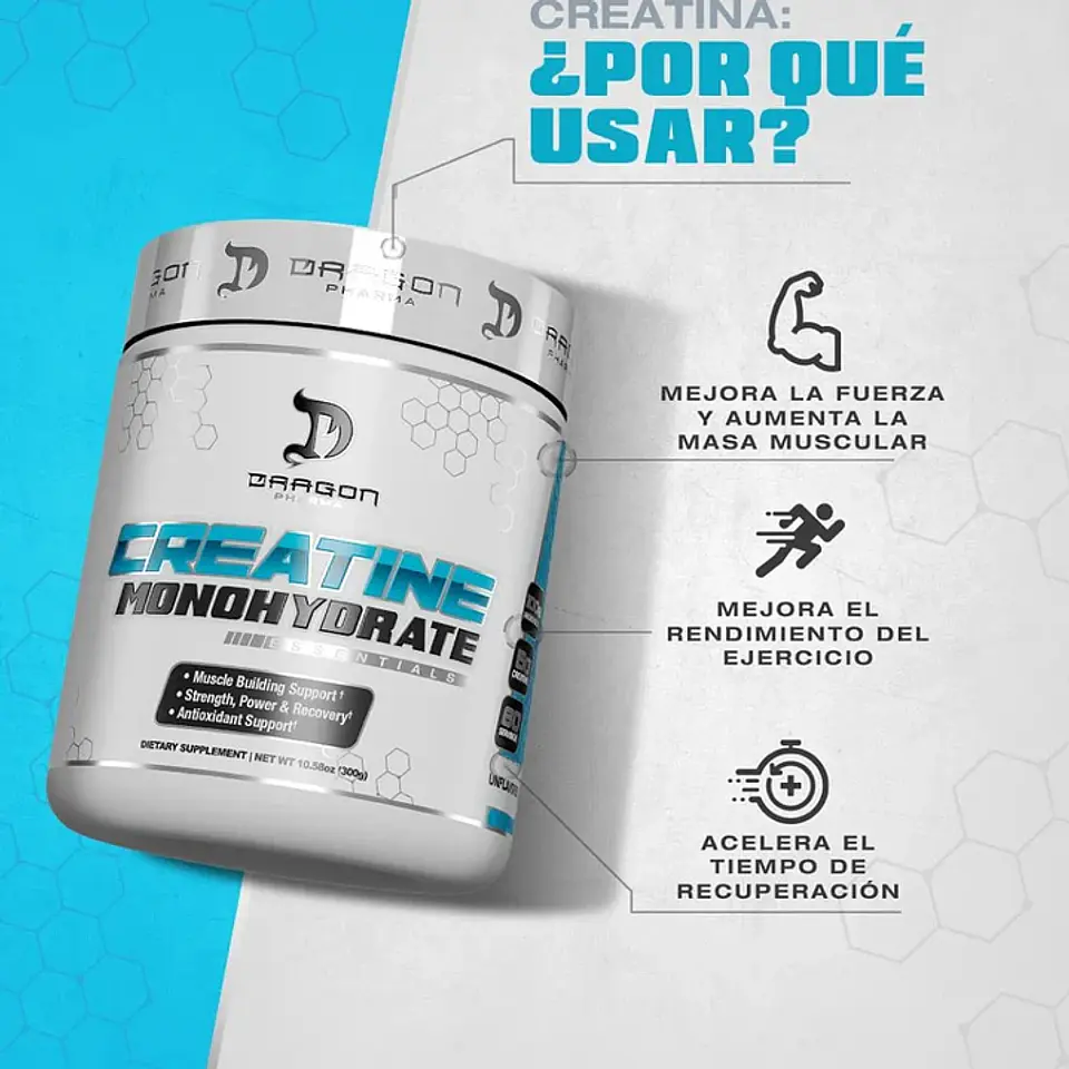 DRAGON PHARMA Creatina Essentials 1 kilo (200servicios) 2