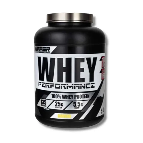 Proteína KIFFER Whey PERFORMANCE 100% Whey Protein Banana 5 lbs (67 servicios)