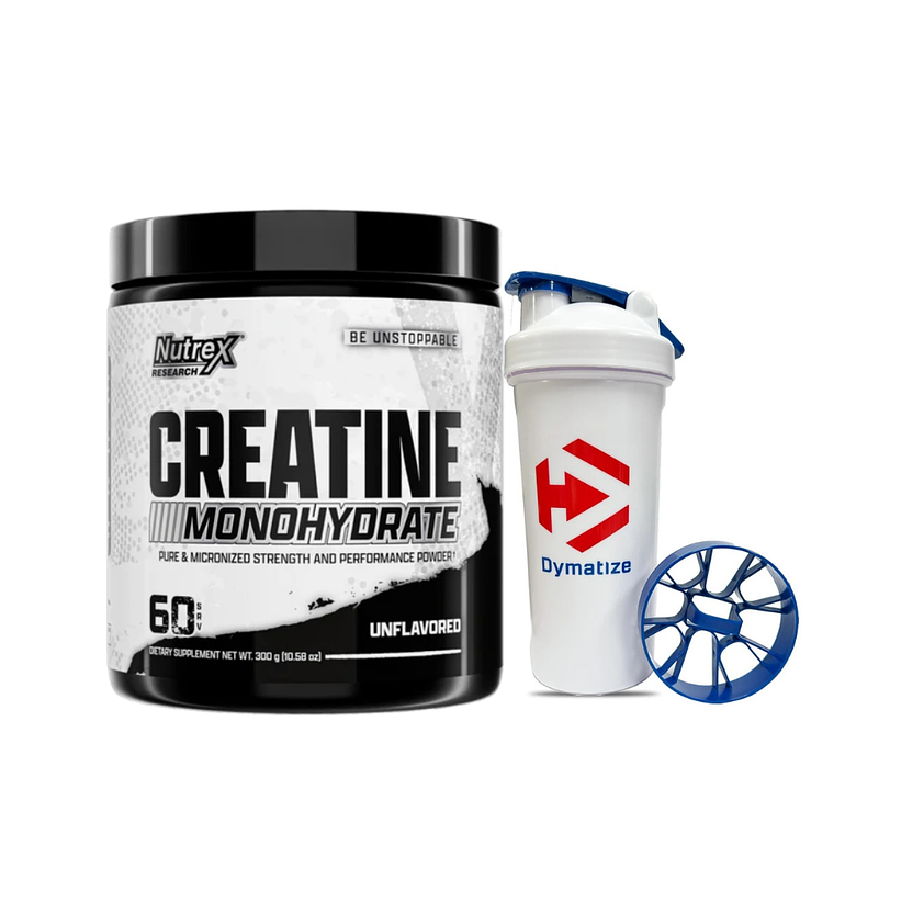 Nutrex Creatina Monohydrate 300grs + Shaker Dymatize Blanco (700ml) 1