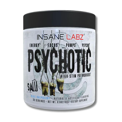 Pre entreno INSANE LABZ Psychotic SAW High Pre Workout (30 servicios) Blue Raspberry