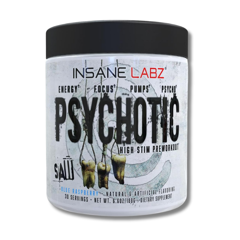 Pre entreno INSANE LABZ Psychotic SAW High Pre Workout (30 servicios) Blue Raspberry 1