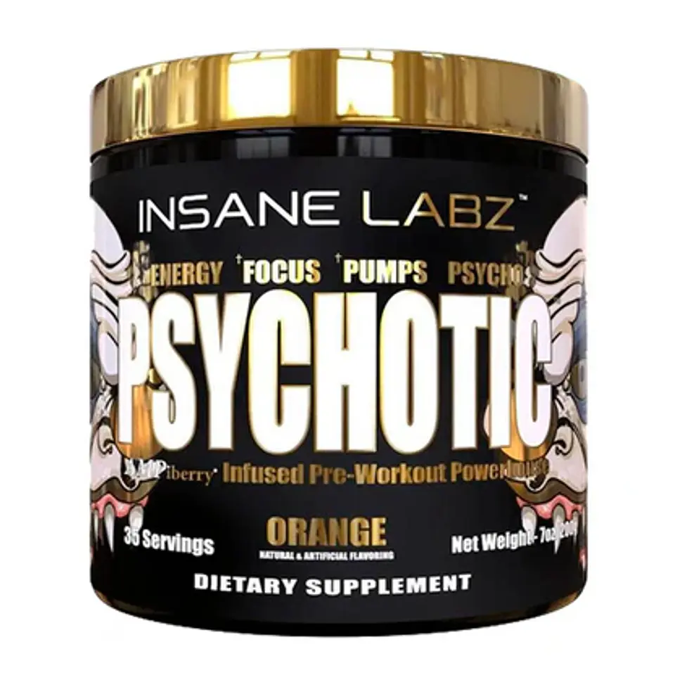 Psychotic Gold Pre Entreno Insane Labz Orange (35 servicios) 1