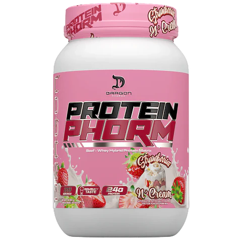 Dragon Pharma Protein PHORM Beef + Whey Hybrid Protein Matrix 2 lbs (29 servicios) Strawberry N' cream