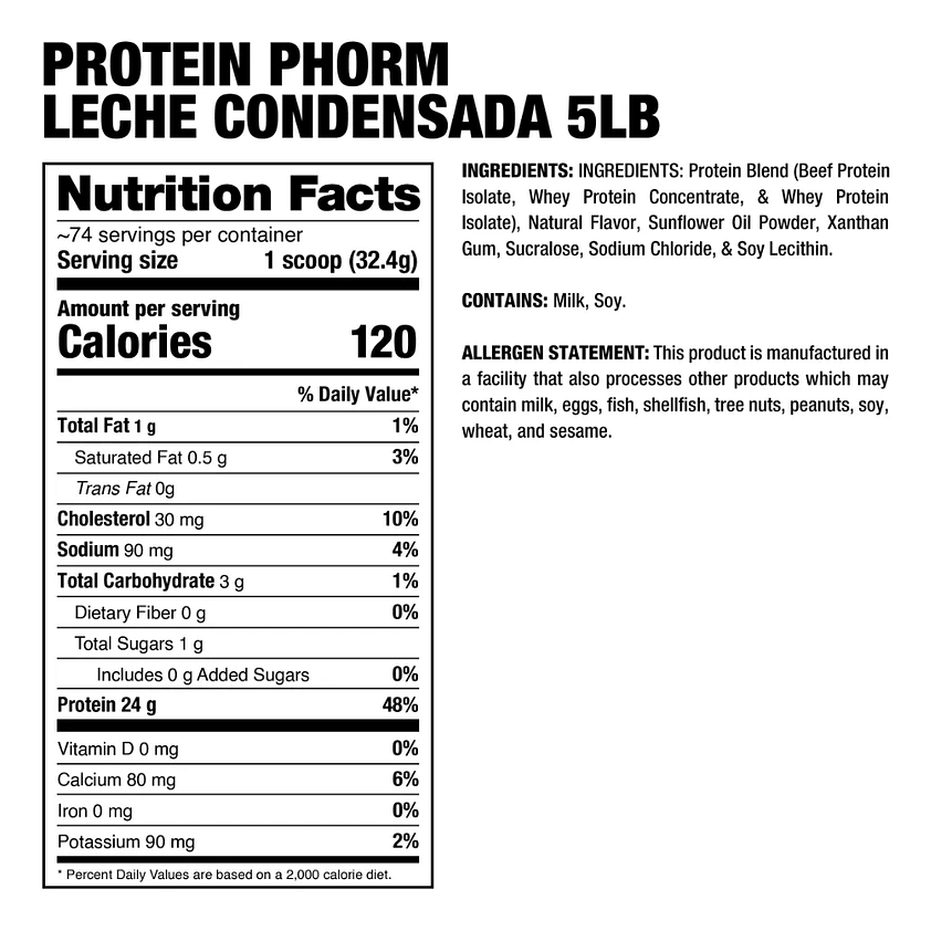 Dragon Pharma Protein PHORM Beef + Whey Hybrid Protein Matrix 5 lbs (74 servicios) Strawberry N' cream 2