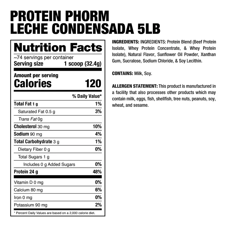 Dragon Pharma Protein PHORM Beef + Whey Hybrid Protein Matrix 5 lbs (74 servicios) Strawberry N' cream 2